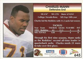 1992 Pacific #645 Charles Mann Back