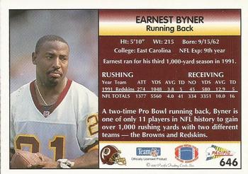 1992 Pacific #646 Earnest Byner Back