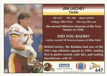 1992 Pacific #647 Jim Lachey Back