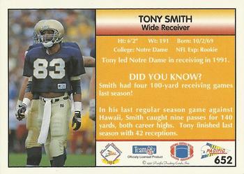 1992 Pacific #652 Tony Smith Back