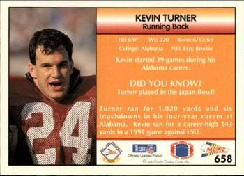 1992 Pacific #658 Kevin Turner Back