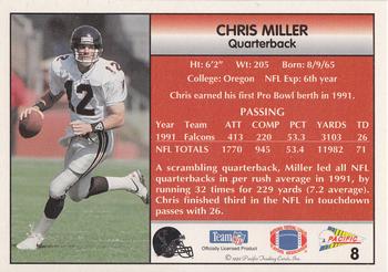 1992 Pacific #8 Chris Miller Back