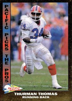 1992 Pacific - Pacific Picks the Pros Gold #6 Thurman Thomas Front