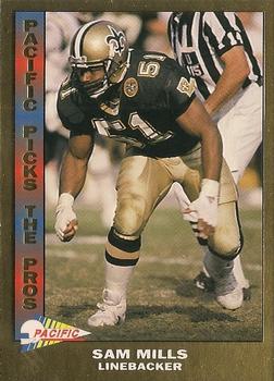 1992 Pacific - Pacific Picks the Pros Gold #16 Sam Mills Front