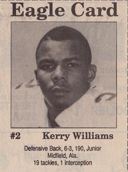1988 Hattiesburg American Southern Miss Golden Eagles #NNO Kerry Williams Front