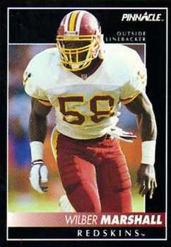 1992 Pinnacle #105 Wilber Marshall Front