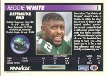 1992 Pinnacle #1 Reggie White Back
