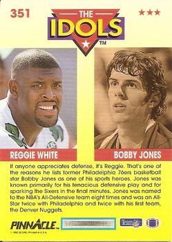 1992 Pinnacle #351 Reggie White / Bobby Jones Back