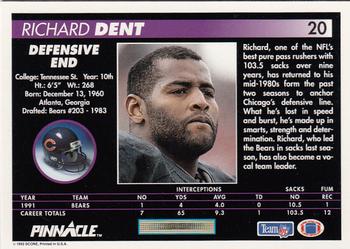 1992 Pinnacle #20 Richard Dent Back