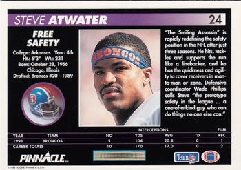 1992 Pinnacle #24 Steve Atwater Back
