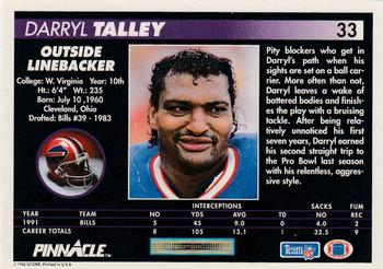1992 Pinnacle #33 Darryl Talley Back
