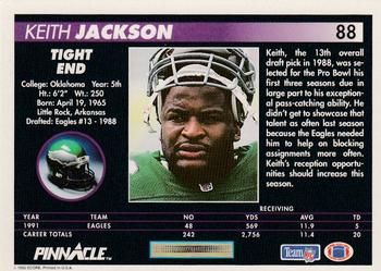 1992 Pinnacle #88 Keith Jackson Back