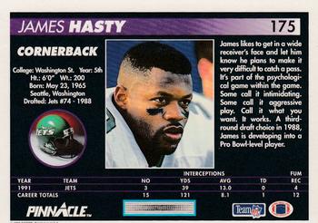 1992 Pinnacle #175 James Hasty Back