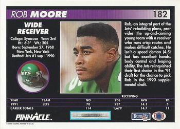 1992 Pinnacle #182 Rob Moore Back