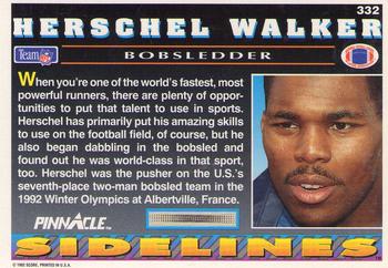 1992 Pinnacle #332 Herschel Walker Back