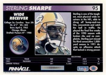 1992 Pinnacle #95 Sterling Sharpe Back