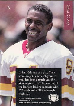 1992 Playoff #6 Gary Clark Back