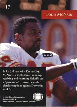 1992 Playoff #17 Todd McNair Back