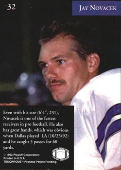1992 Playoff #32 Jay Novacek Back