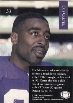 1992 Playoff #33 Cris Carter Back
