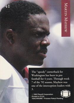 1992 Playoff #41 Martin Mayhew Back
