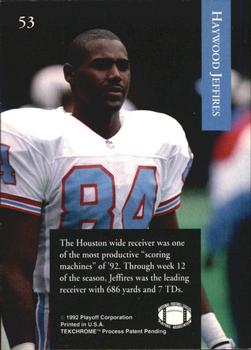 1992 Playoff #53 Haywood Jeffires Back