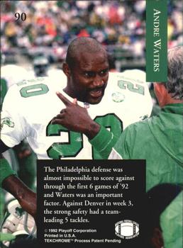 1992 Playoff #90 Andre Waters Back