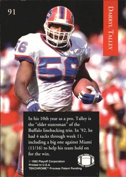 1992 Playoff #91 Darryl Talley Back