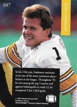 1992 Playoff #107 Gary Anderson Back