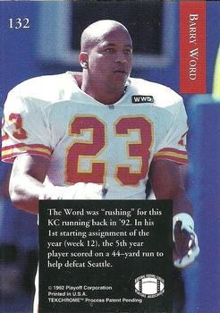 1992 Playoff #132 Barry Word Back