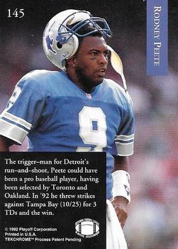 1992 Playoff #145 Rodney Peete Back