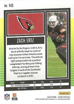 2022 Score - Gold #145 Zach Ertz Back