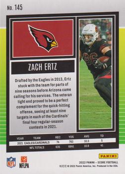 2022 Score - Red #145 Zach Ertz Back