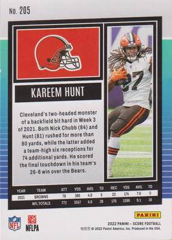 2022 Score - Red #205 Kareem Hunt Back