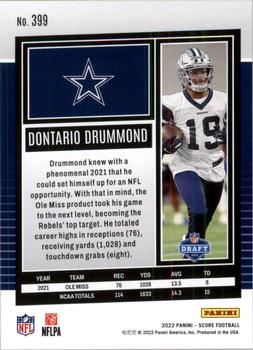 2022 Score - Red #399 Dontario Drummond Back
