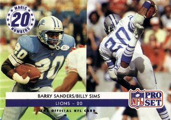 1992 Pro Set #349 Barry Sanders / Billy Sims Front