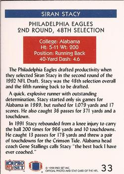 1992 Pro Set #33 Siran Stacy Back