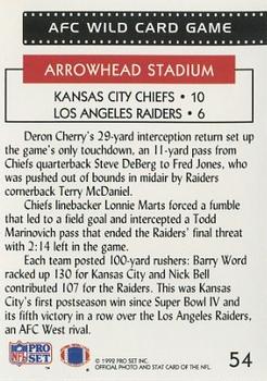 1992 Pro Set #54 AFC Wild Card Back