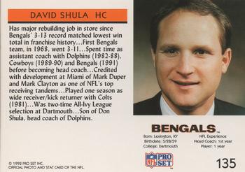 1992 Pro Set #135 David Shula Back