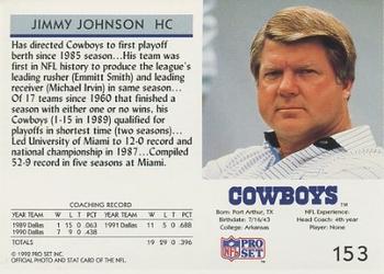 1992 Pro Set #153 Jimmy Johnson Back