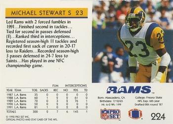 1992 Pro Set #224 Michael Stewart Back