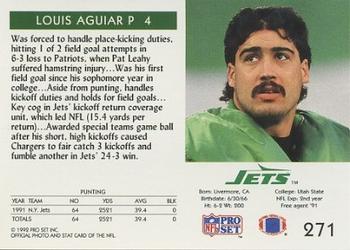 1992 Pro Set #271 Louie Aguiar Back