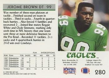 1992 Pro Set #280 Jerome Brown Back