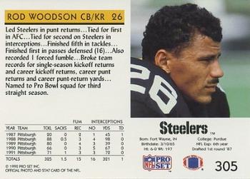 1992 Pro Set #305 Rod Woodson Back