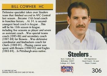 1992 Pro Set #306 Bill Cowher Back