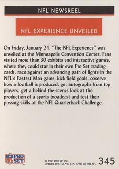 1992 Pro Set #345 NFL Experience Back