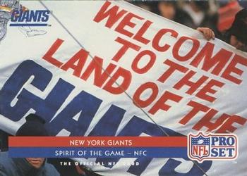 1992 Pro Set #369 New York Giants Front