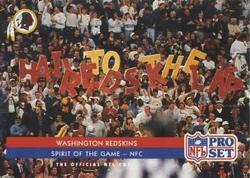 1992 Pro Set #374 Washington Redskins Front