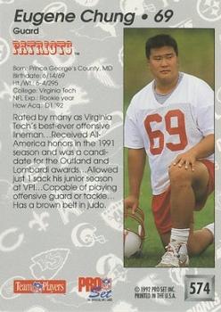 1992 Pro Set #574 Eugene Chung Back