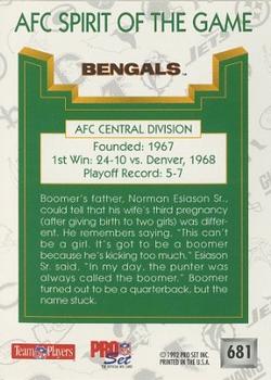 1992 Pro Set #681 Cincinnati Bengals Back